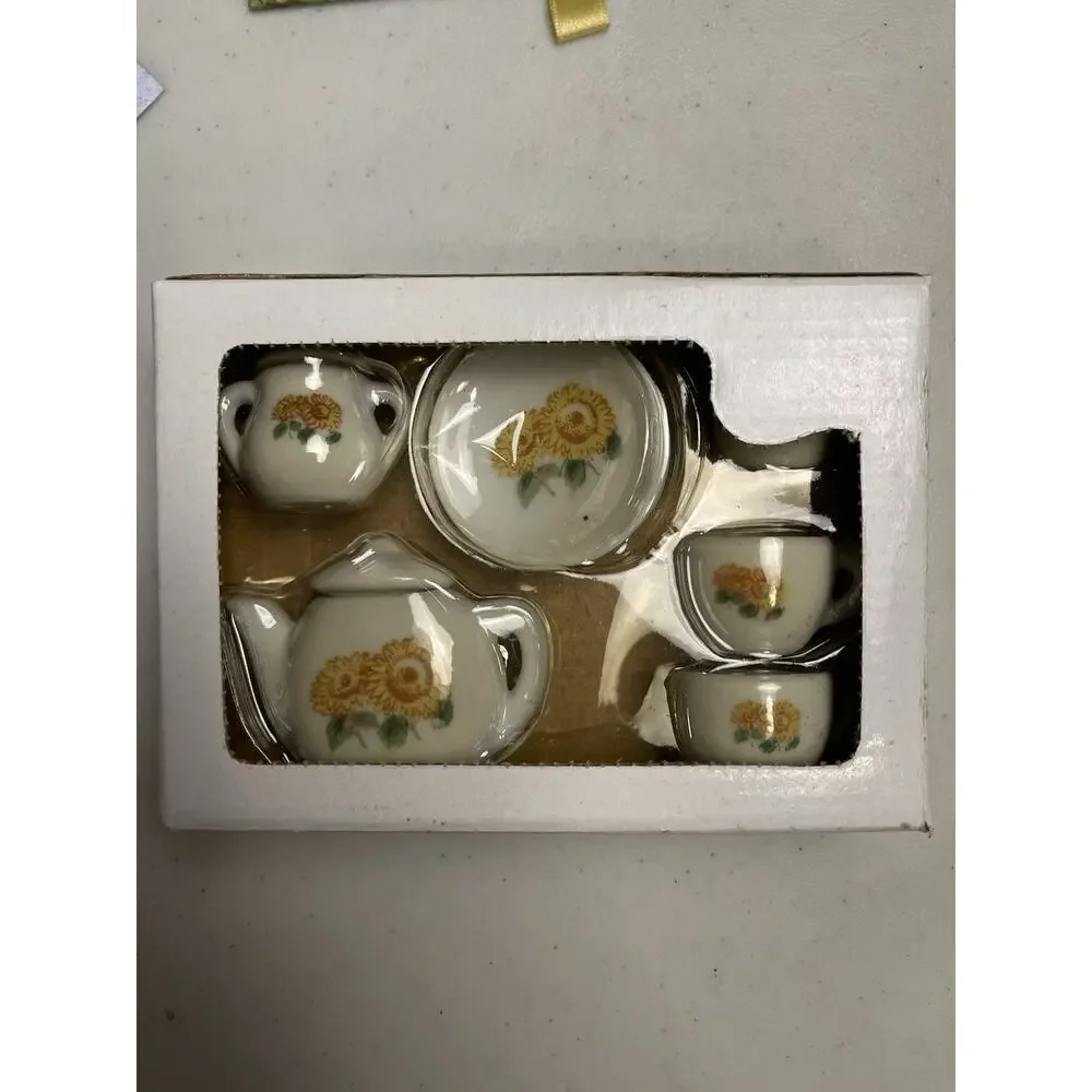 Vintage Kim Jacobs My Tea Party Ceramic Set Morning Glory House Miniature New
